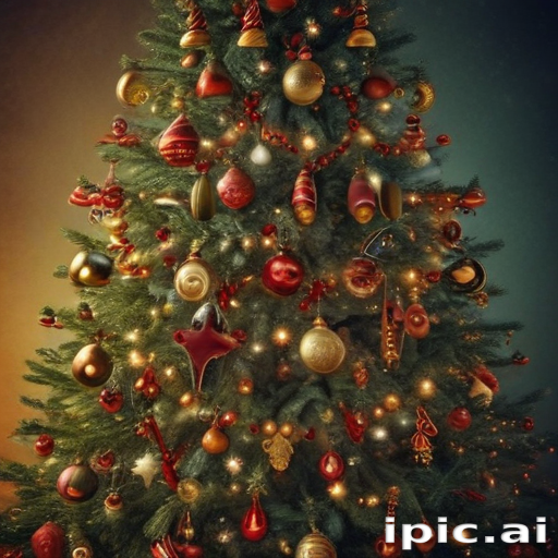 Beautifully Decorated Christmas Tree with Colorful Ornaments and Soft ...