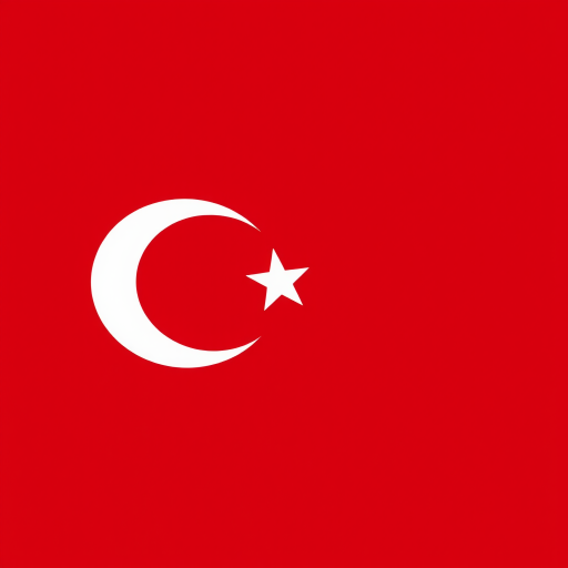 Create a vibrant, high-resolution image of the Turkish flag with a solid red background, using a DSLR camera type, shot at f/8 aperture, ISO 100, 1/250 shutter speed, and a straight-on view for enhanced clarity and detail.