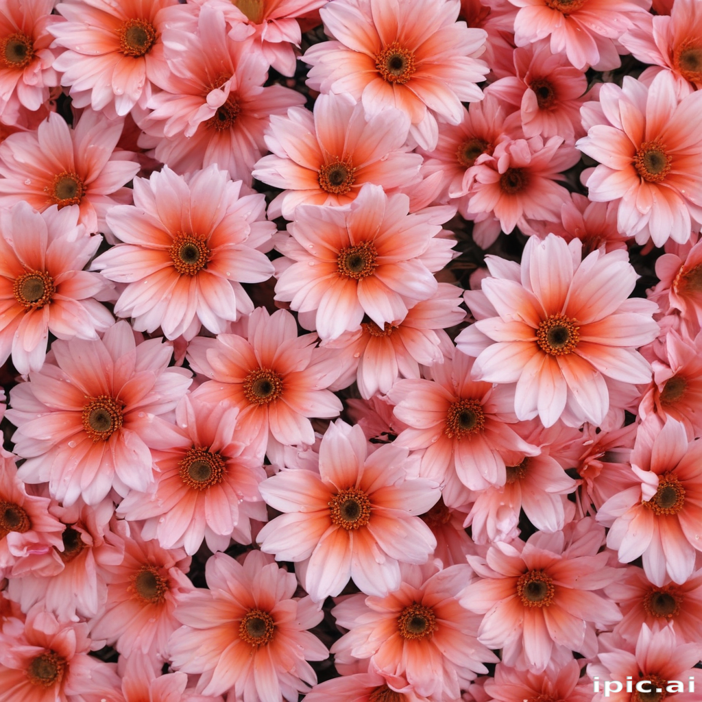 A Vibrant Display of Pink Flowers in Full Bloom Covering the Surface.