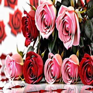 roses in background