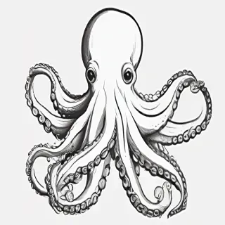 octopus clip art black and white