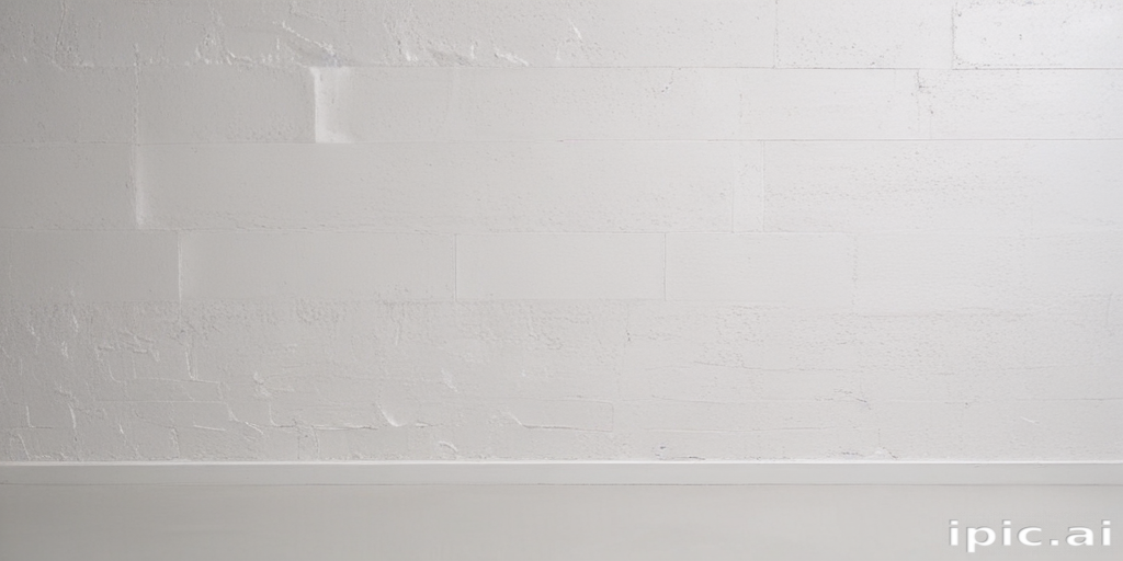 A Minimalist White Wall with Subtle Texture and Simple Baseboard Design.
