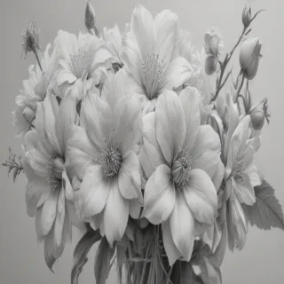 pencil drawn flowers