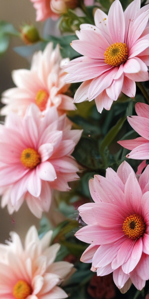 Delicate Pink Flowers Blooming Beautifully in a Lush Garden Setting