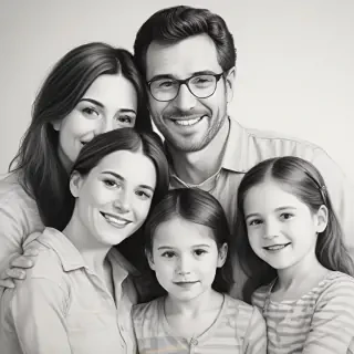 drawings of family