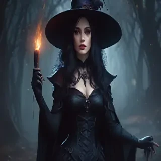 beautiful dark witch fantasy art