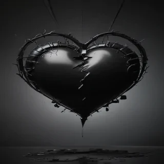 black broken heart