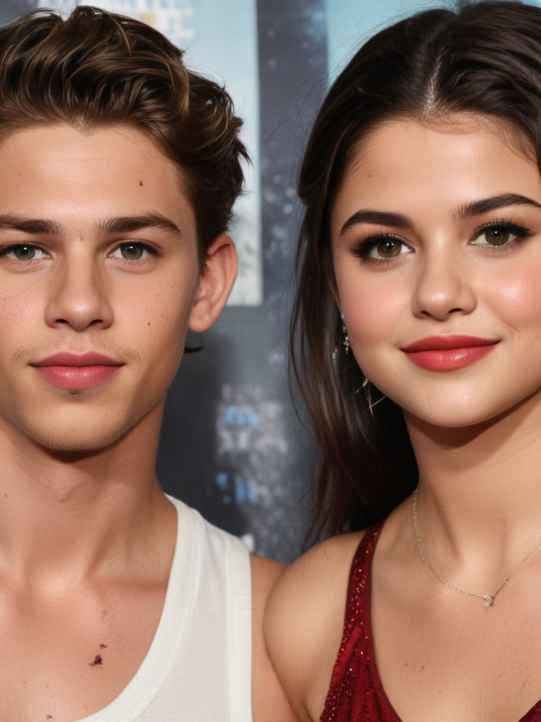 Two Young Actors Posing Together at a Red Carpet Event