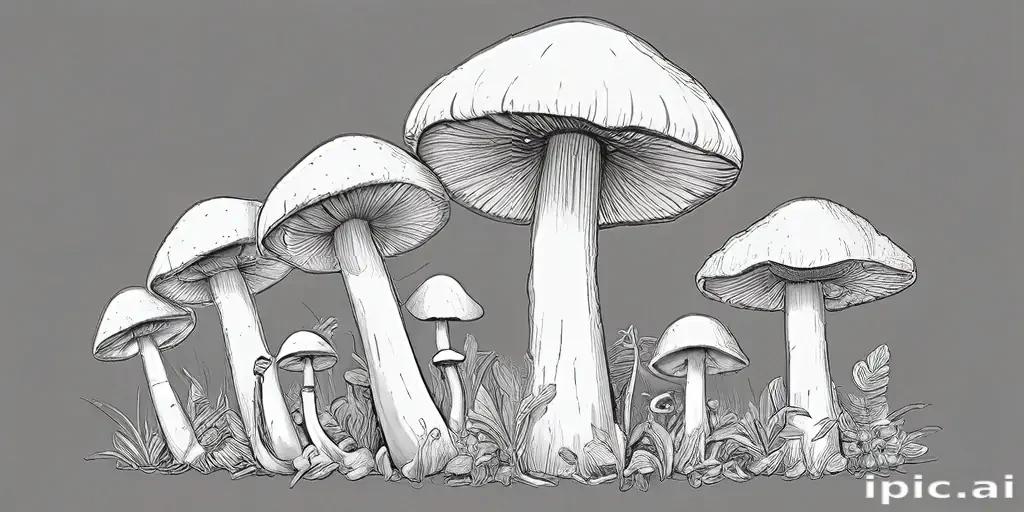 mushroom line art
