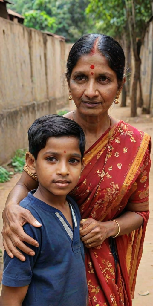 indian son with mom