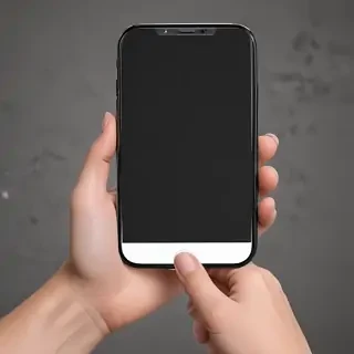 hand holding phone png