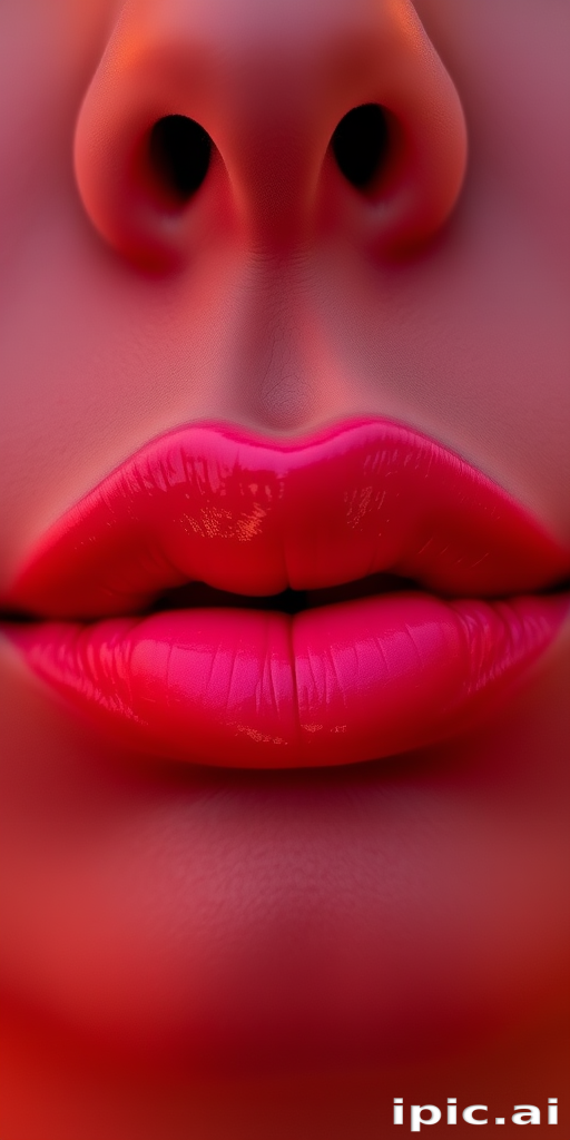 Sunset-inspired ombre lips blending warm oranges, pinks, and purples, mimicking the colors of a beautiful twilight sky, perfect for a romantic summer evening