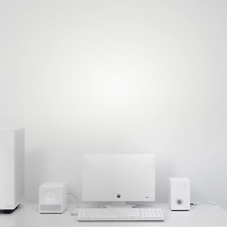 white computer background