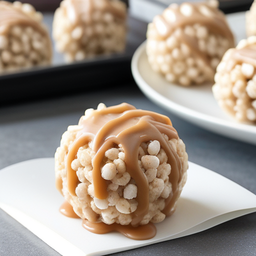 caramel marshmallow rice krispie balls