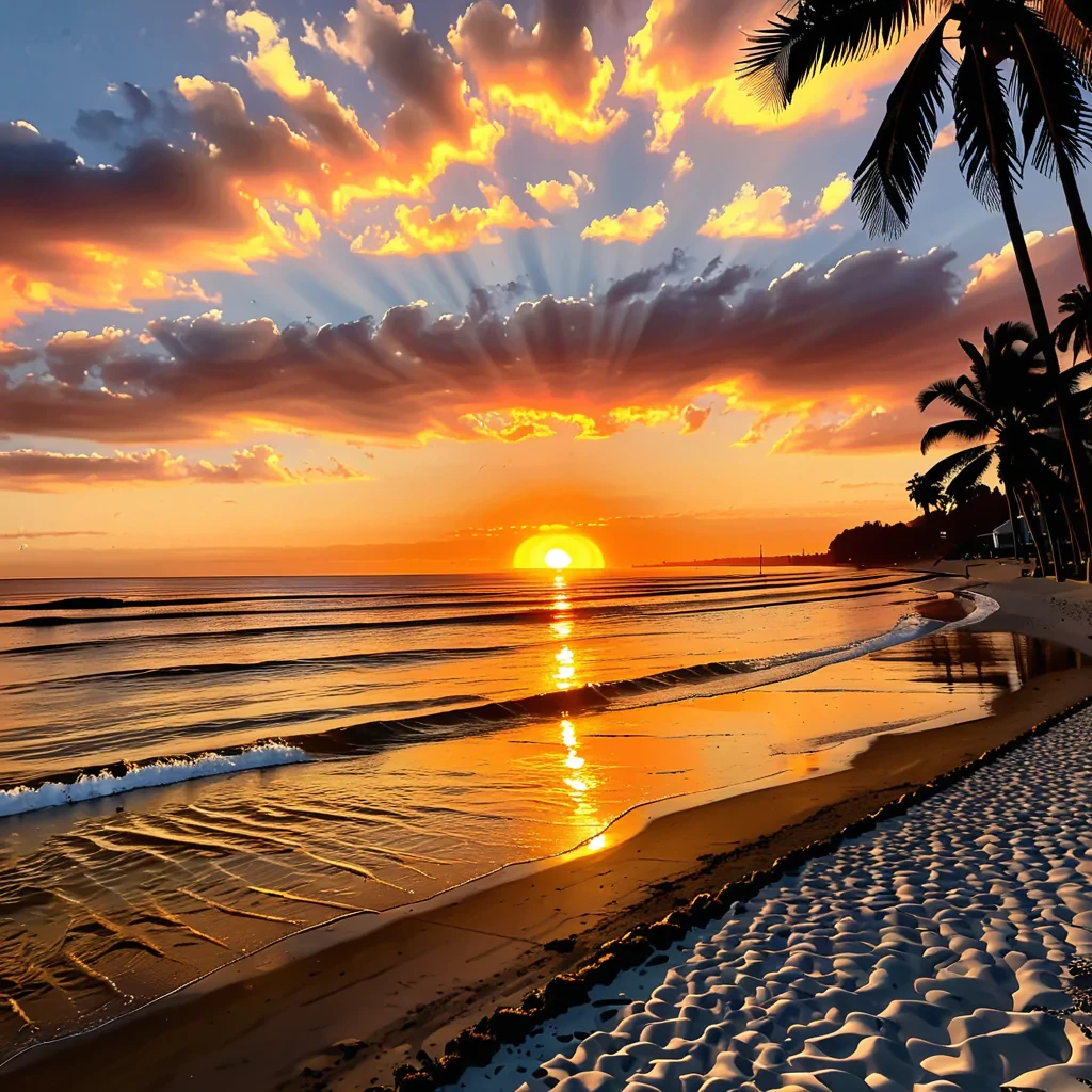 sunset by the beach