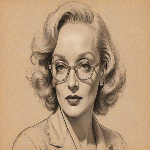 Delightful Marlene Dietrich, pencil sketch, portrait of Fetching woman 1946s in glasses, hair style beatnik, outline, clear lines, fine lines, 8k