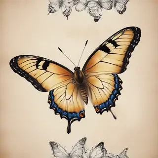 pictures of drawings of butterflies