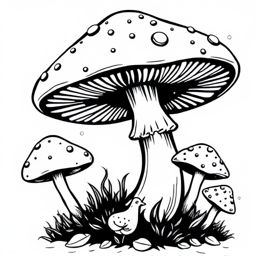 mushroom clip art black and white