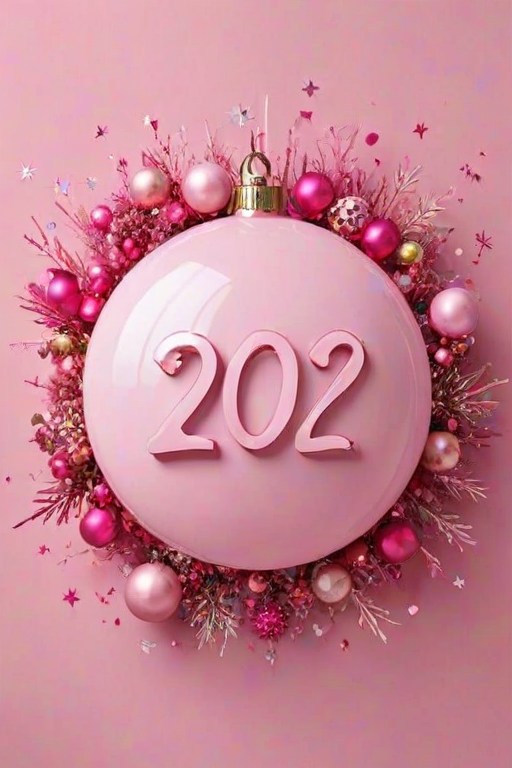 pink happy new year 2024