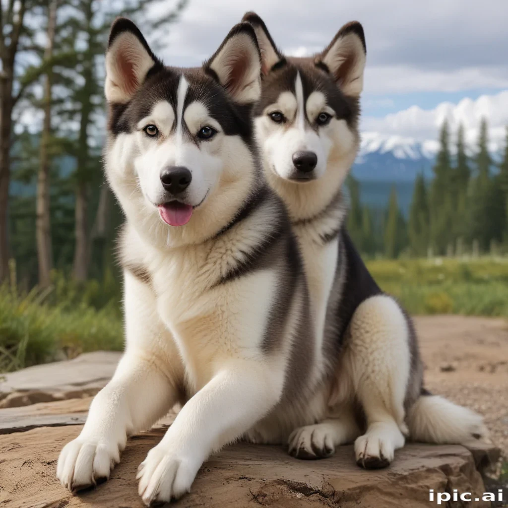 alaskan husky shepherd