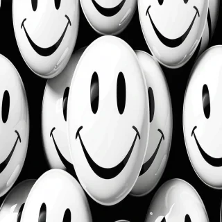 smiley black and white