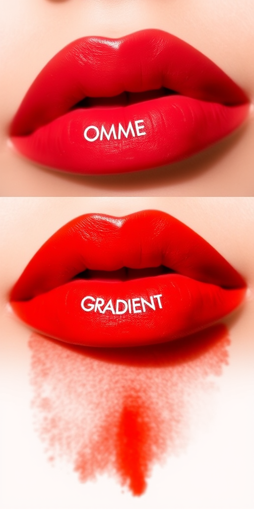 Ombre lip duo called "Flame Gradient," featuring a fiery red base that transitions into a warm orange at the center