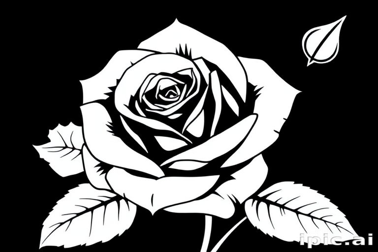 black and white rose clip art