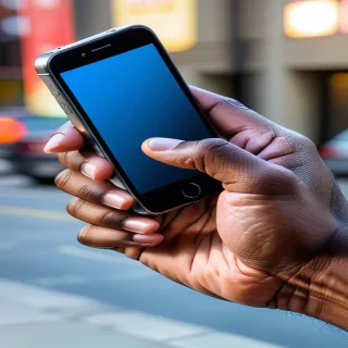 hand holding cell phone