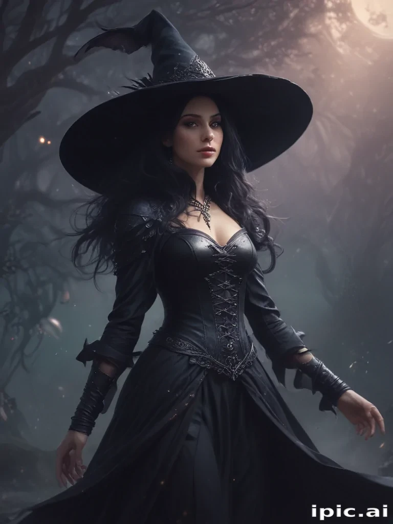 beautiful dark witch fantasy art
