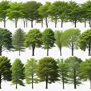 trees no background