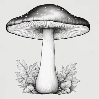 mushroom clip art black and white