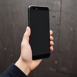 holding phone