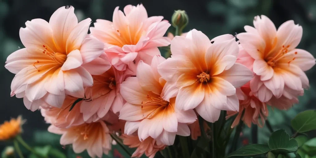 Delicate Pink Flowers Blooming Beautifully in a Lush Green Garden Setting