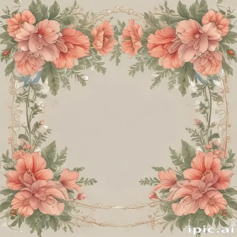 flowery border clipart