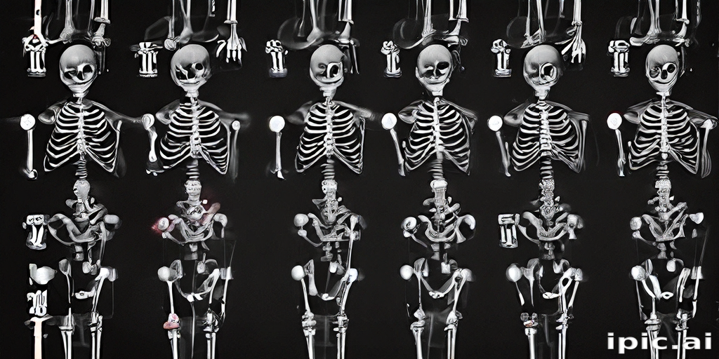An Intricate Display of Human Skeletons Showcasing Anatomy and Structure