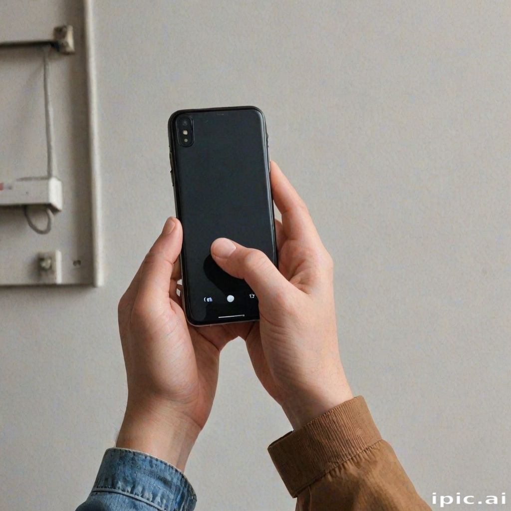 holding phone