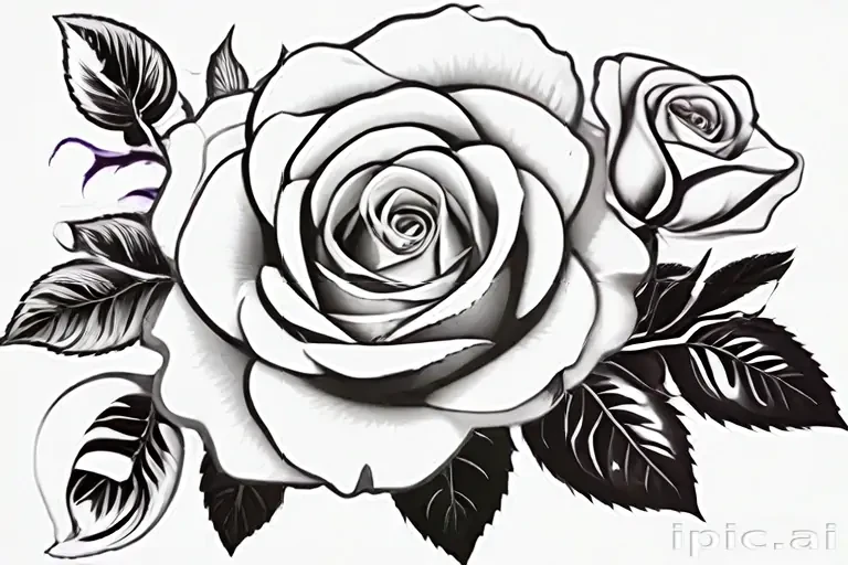 black and white rose clip art