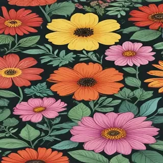 color drawings of flowers