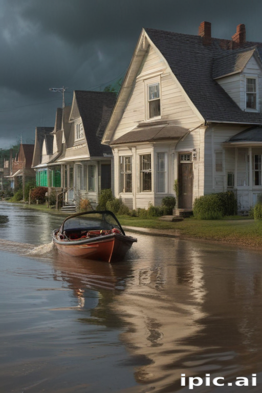 Resilient Neighborhood: A Boat Navigating Through Flooded Streets Under ...