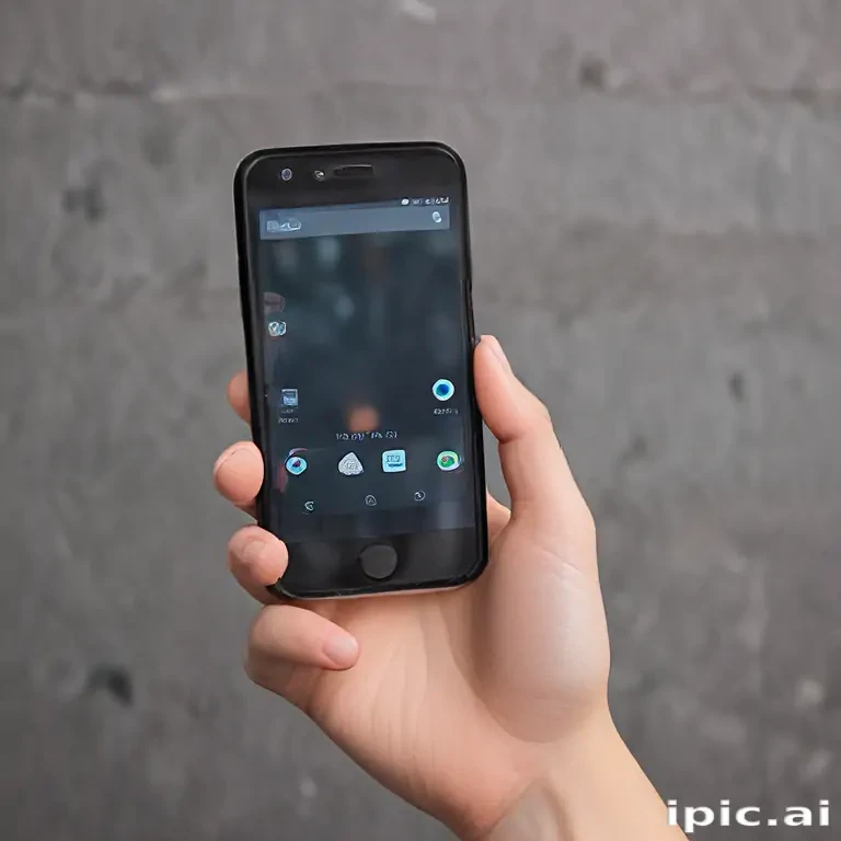 hand holding a phone