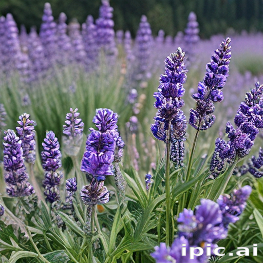 Vibrant Lavender Fields in Full Bloom Under Clear Blue Skies
