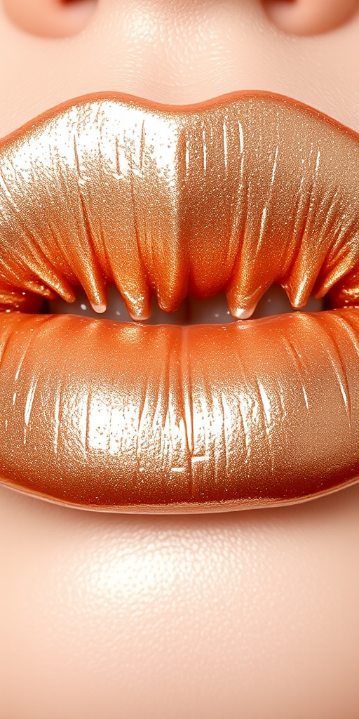 Sophisticated "Champagne Silk" metallic lip cream combines a luxurious champagne base with fine gold and silver shimmer particles. This creamy formula glides on smoothly, leaving lips with a lustrous, multidimensional finish that catches the light beautifully. The lightweight texture feels comfortable on the lips while providing long-lasting, transfer-resistant wear.