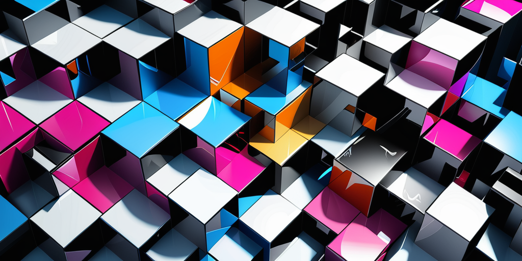 Colorful Abstract Cubes Forming a Dynamic and Intricate Three ...