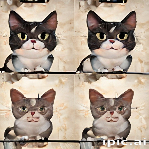 Four Playful Cat Portraits Showcasing Unique Expressions and Features ...