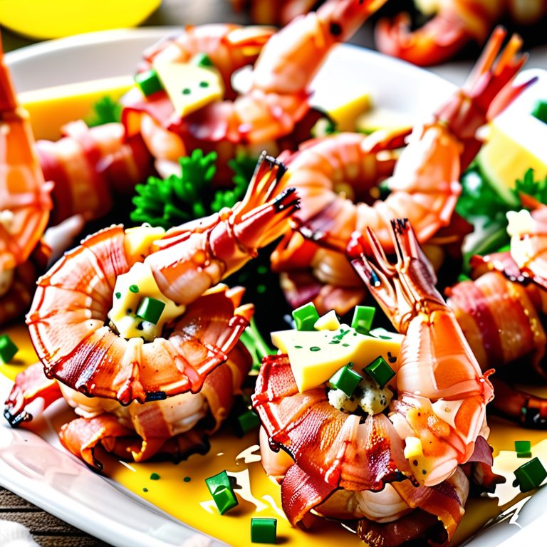 bacon wrapped shrimp with cheese