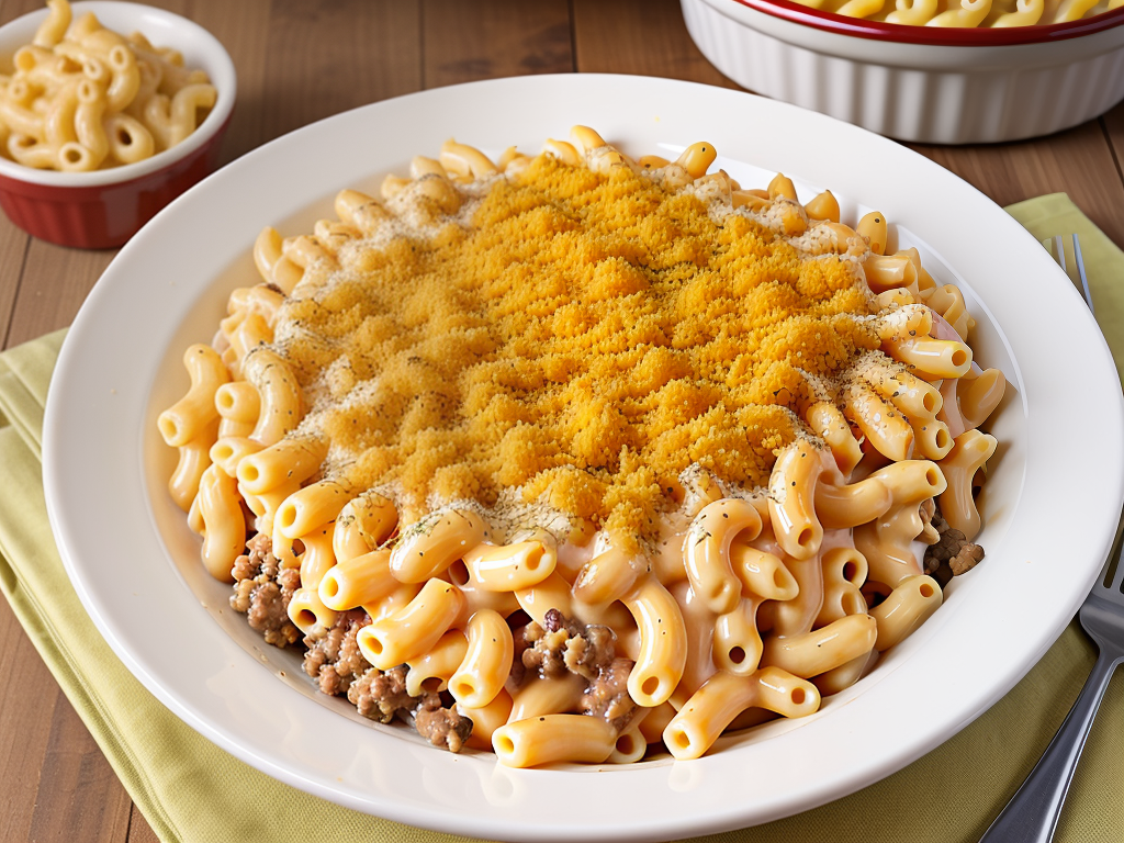 mac n cheese with ground beef