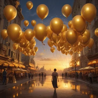 golden balloons