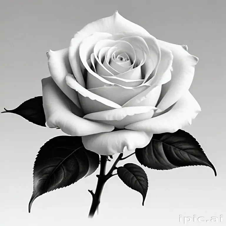 rose clip art black and white