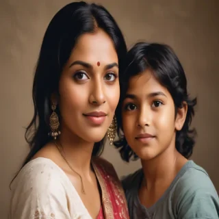 indian mom and son