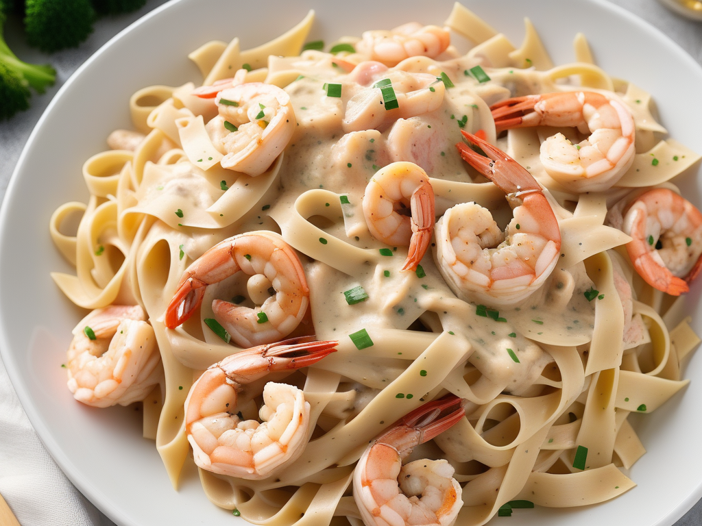 cajun chicken and shrimp fettuccine alfredo